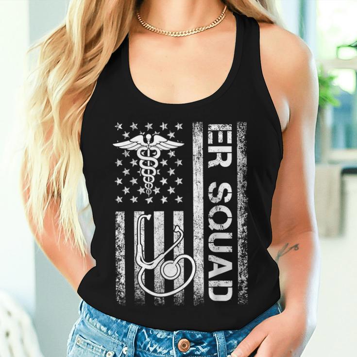 Er Nurse Doctor Emergency Room Hospital Squad Flag Us Women Tank Top Gifts for Her