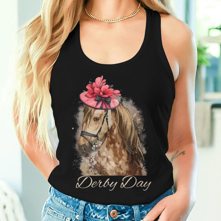 Hat Horse Racing Derby Party On Derby Day 2024 Women Tank Top Gifts for Her