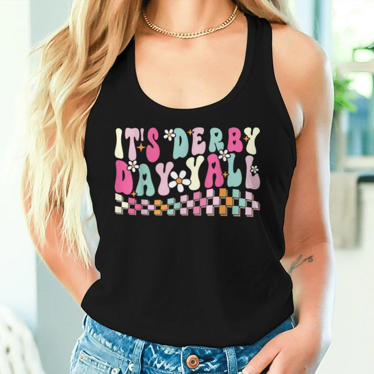Horse Racing Groovy It's Derby Day Yall Derby Horse Women Tank Top Gifts for Her
