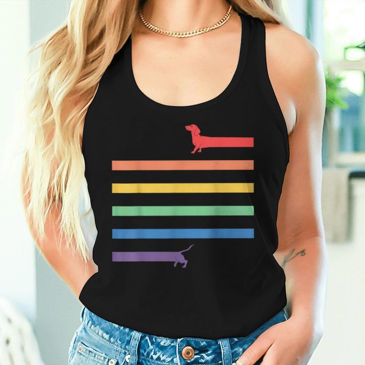 Lgbt Gay Pride Dachshund Rainbow Flag Dog S Tank Top Frauen Geschenke für Sie