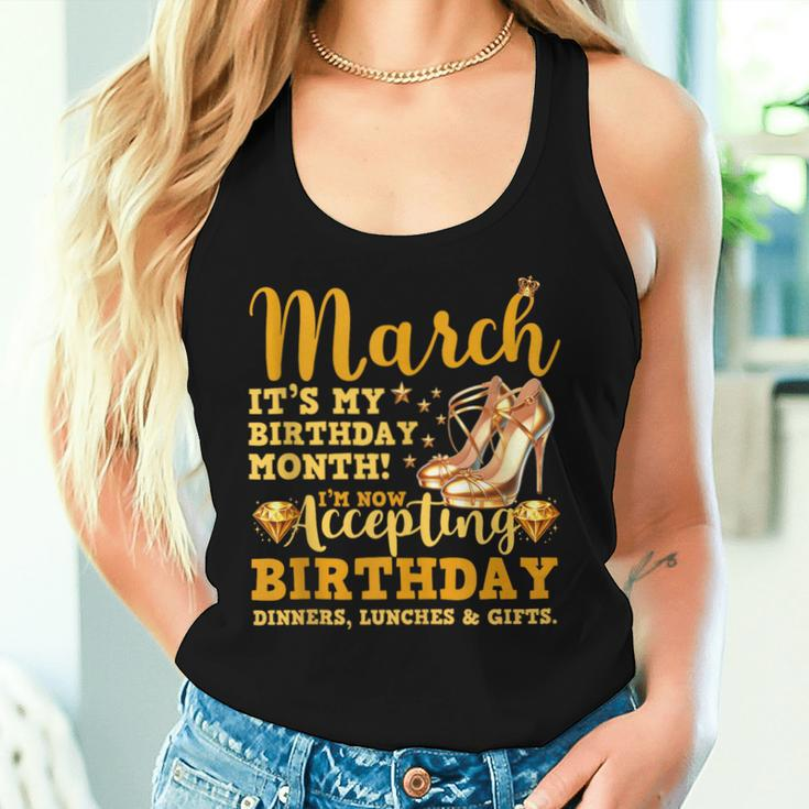 March It's My Birthday Month Birthday Shoe Girl Woman Women Tank Top Gifts for Her