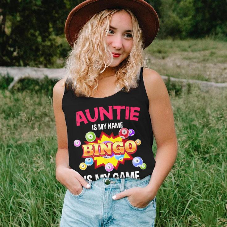 Player Auntie Is My Name Bingo Is My Game Cute Family Women Tank Top Gifts for Her