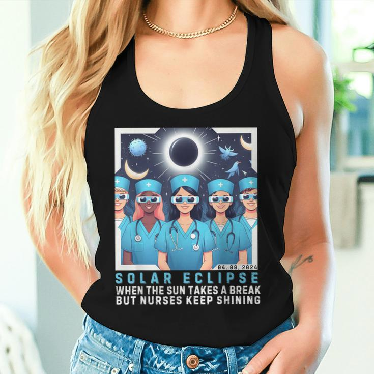 Sarcasm Nurse SayingNurse Solar Eclipse 2024 Usa Women Tank Top Gifts for Her