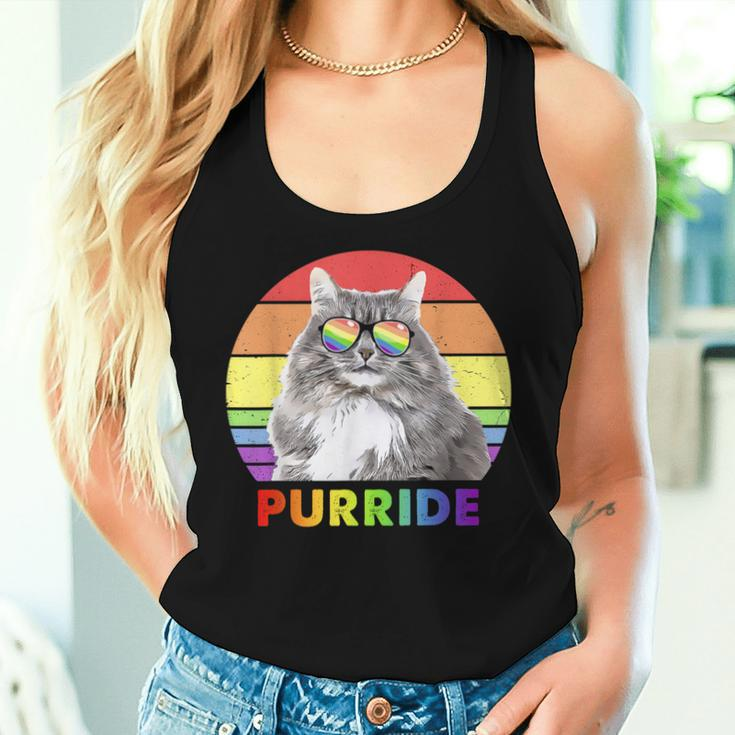 Siberian Cat Rainbow Gay Pride Lgbtq Women Tank Top Gifts for Her