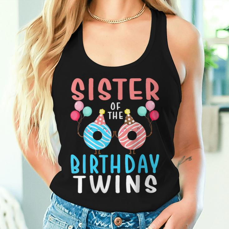 Sister Of The Birthday Twins Donut Women Tank Top Gifts for Her