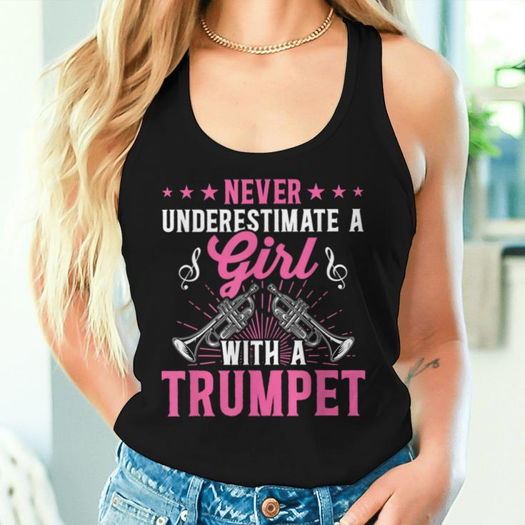 Never Underestimate A Girl With Trumpet Women Tank Top Gifts for Her