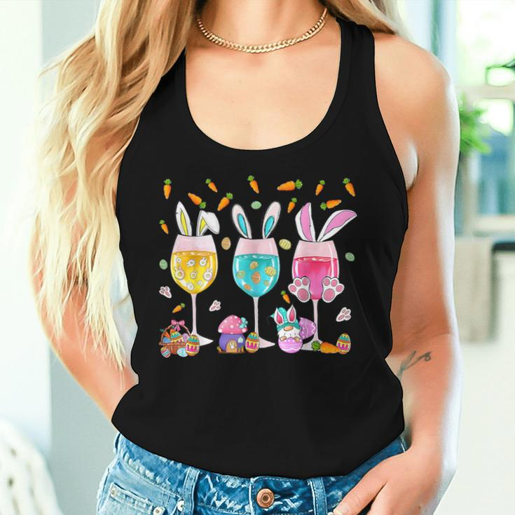 Wine Glasses Bunny With Egg Basket Spring Easter Women Women Tank Top Gifts for Her