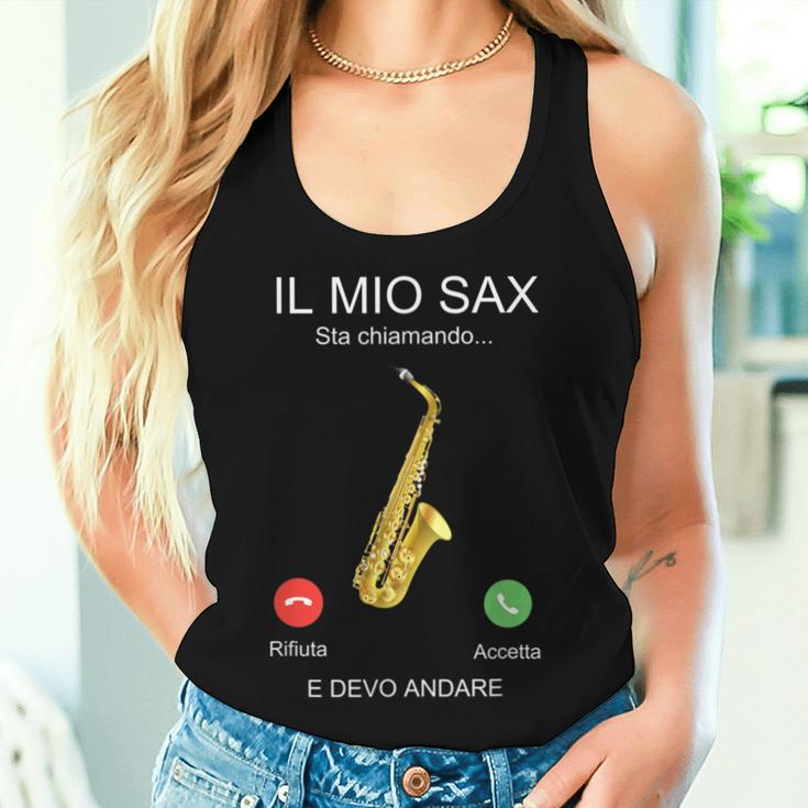 Writing Sax Italian Musicians Women Tank Top Gifts for Her