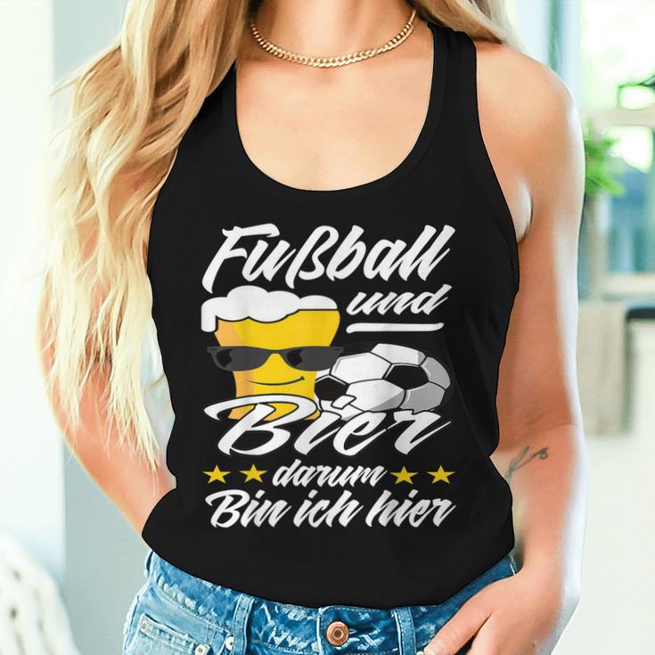 Fußball Und Bier Darum Bin Ich Hier Football Fan Beer Tank Top Frauen Geschenke für Sie