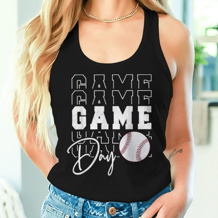 Game Day Vibes Girls Mom Baseball Life Women Tank Top Gifts for Her