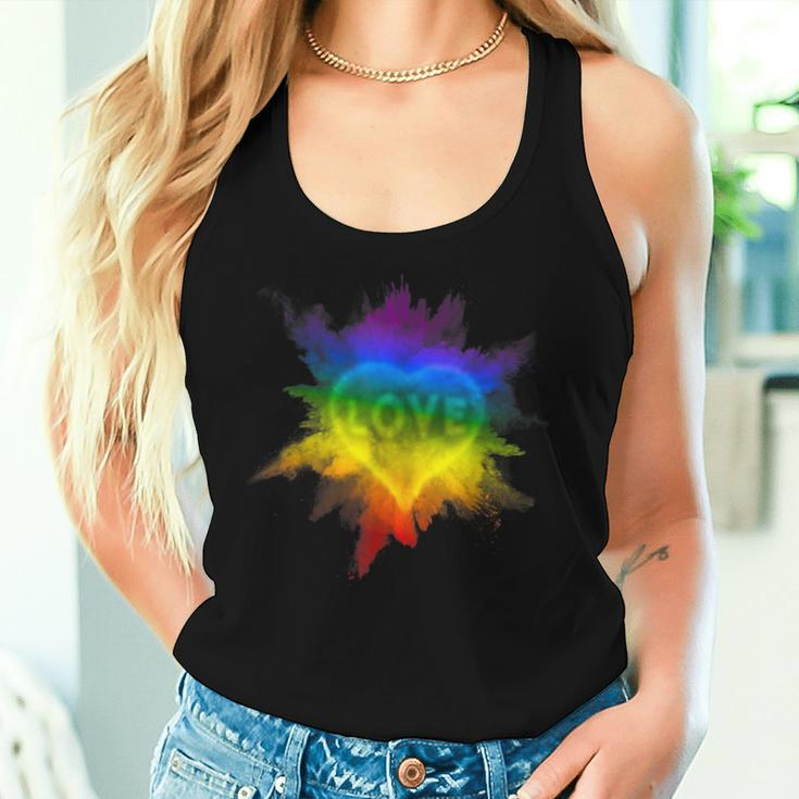 Gay Flag Pride Rainbow Top Exploding Love Lgbtq Flag Women Tank Top Gifts for Her
