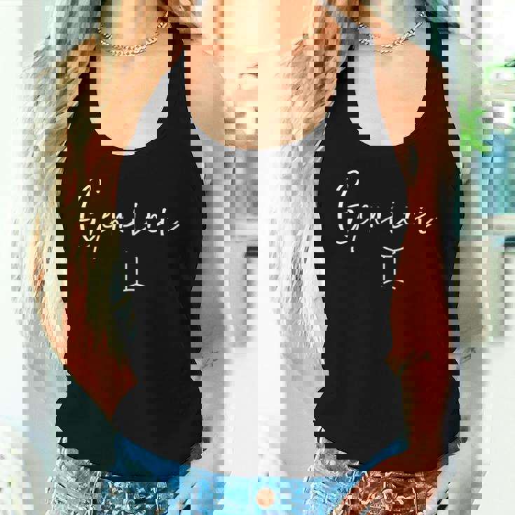 Gemini Sign Trendy Minimalist Zodiac Womens Women Tank Top Gifts for Her