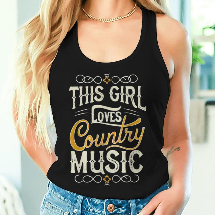 This Girl Loves Country Music Vintage Concert Women Tank Top Gifts for Her