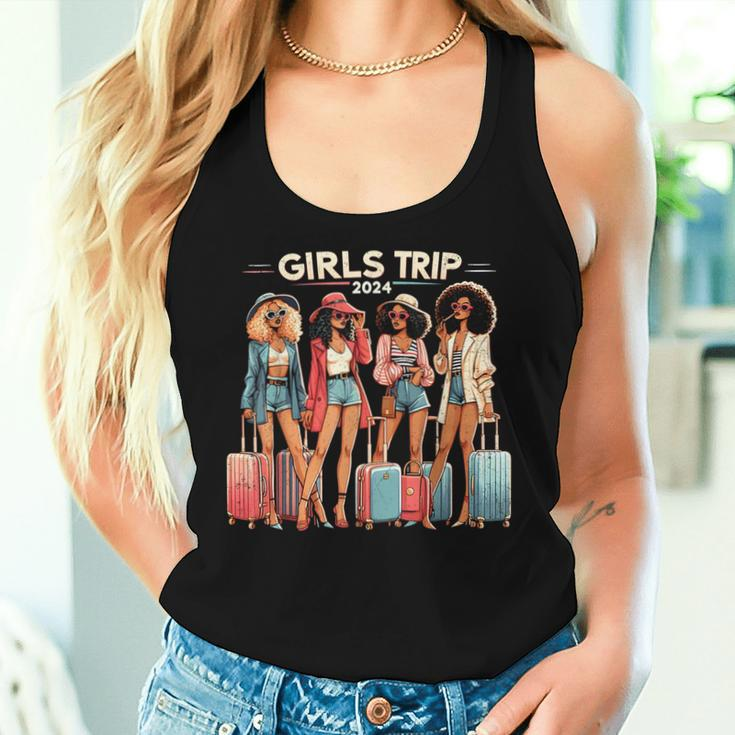 Girl's Trip 2024 Black Bestie Matching Black Vacation Women Tank Top Gifts for Her