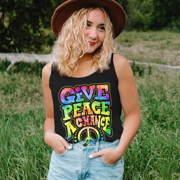 Give Peace A Chance Rainbow Tie Dye Hippie Hippy Women Tank Top Gifts for Her