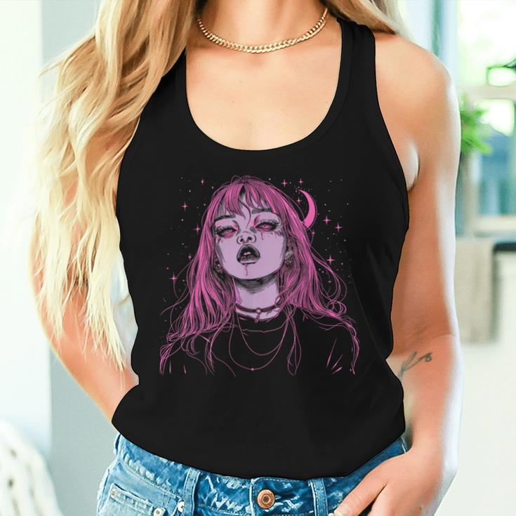 Goth Grunge Demon Anime Girl Waifu Horror Alt Pink Aesthetic Women Tank Top Gifts for Her