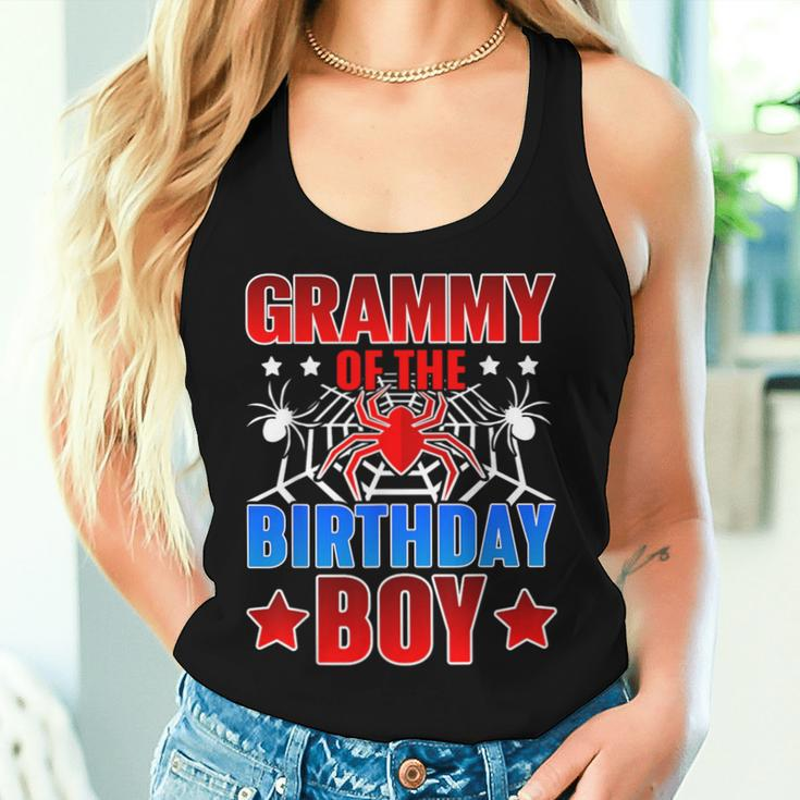 Grammy Of The Birthday Boy Costume Spider Web Party Grandma Women Tank Top Gifts for Her