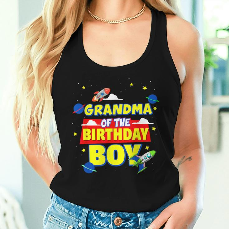 Grandma Of Birthday Astronaut Boy Outer Space Theme Party Women Tank Top Gifts for Her