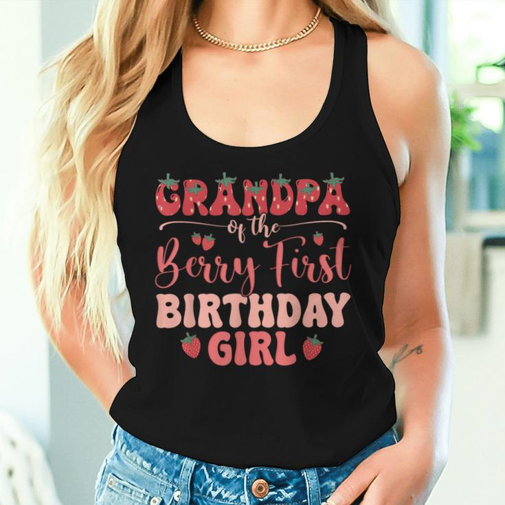 Grandpa Of The Berry First Birthday Girl Strawberry Family Women Tank Top Gifts for Her