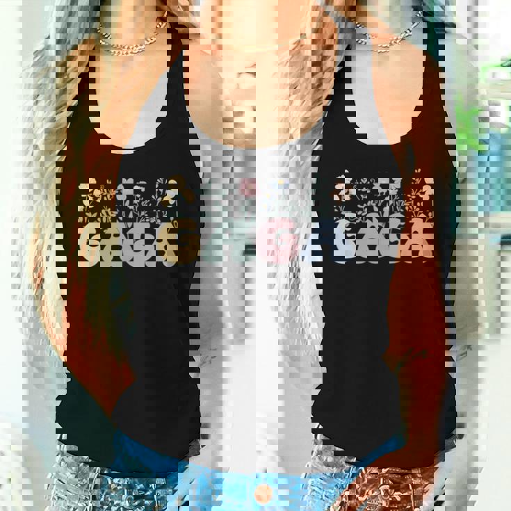 Groovy Gaga Grandmother Flowers Gaga Grandma Women Tank Top Gifts for Her
