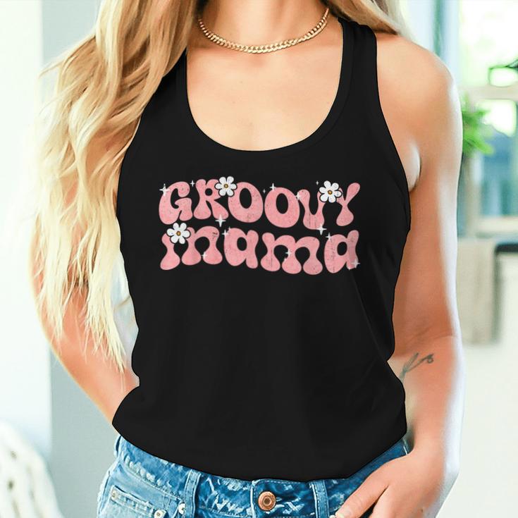 Groovy Mama Mom Life Muttertag 2024 Geburtstag Blumenfrauen Tank Top Frauen Geschenke für Sie