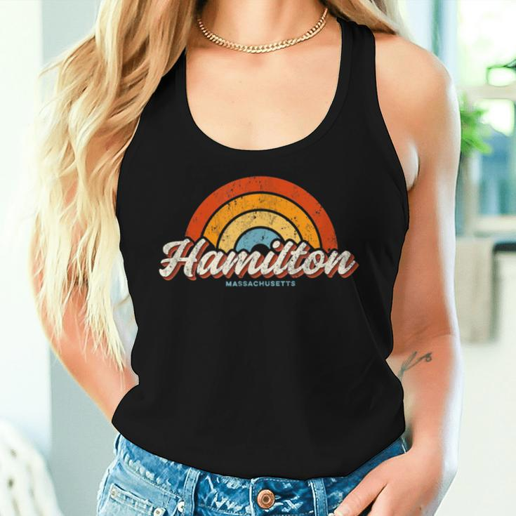 Hamilton Massachusetts Ma Vintage Rainbow Retro 70S Women Tank Top Gifts for Her