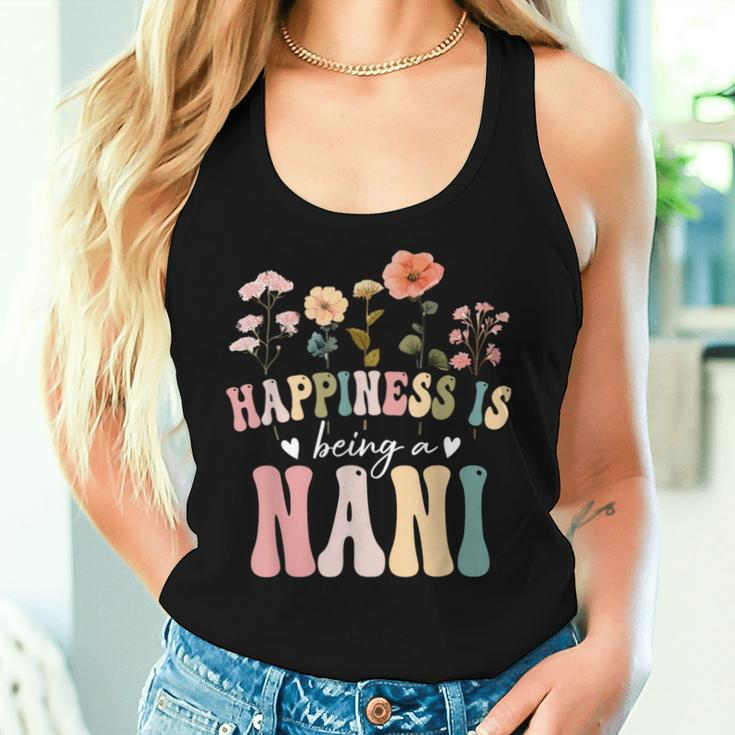 Happiness Is Being A Nani Floral Nani Mother's Day Women Tank Top Gifts for Her