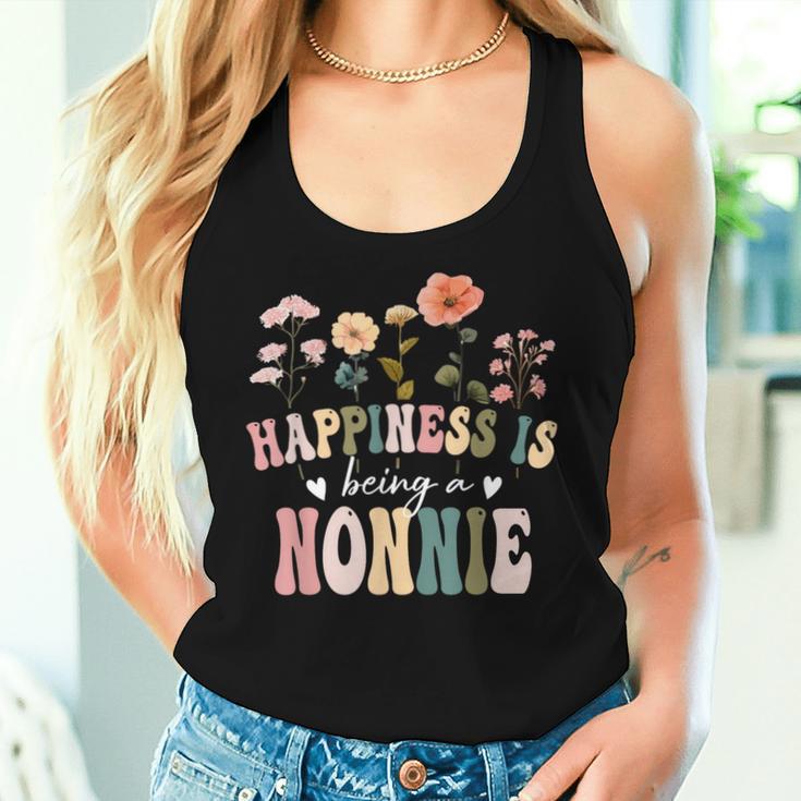 Happiness Is Being A Nonnie Floral Nonnie Mother's Day Women Tank Top Gifts for Her