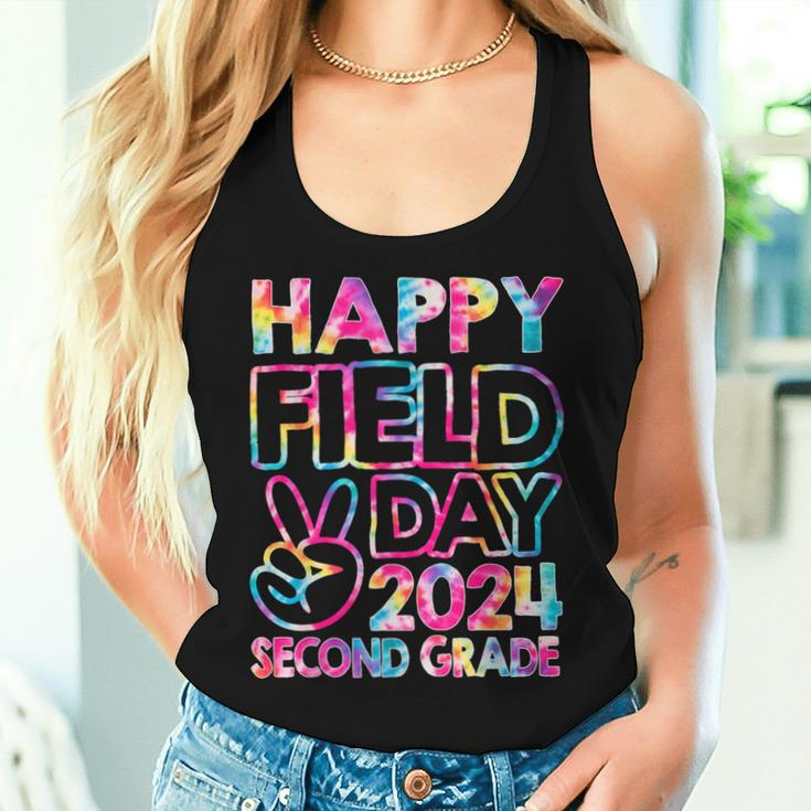 Happy Field Day 2024 Second Grade Field Trip Fun Day Tie Dye Women Tank Top Gifts for Her
