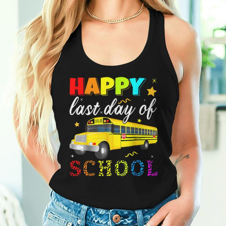 Happy Last Day Of School Bus Driver Off Duty Student Teacher Women Tank Top Gifts for Her