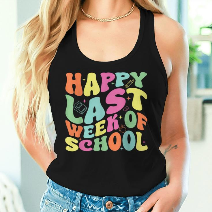 Happy Last Week Of School For Teachers And Student Groovy Women Tank Top Gifts for Her