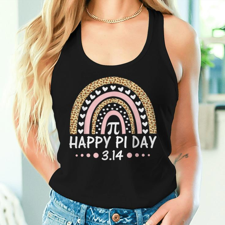 Happy Pi Day Mathematic Math Teacher Leopard Rainbow Women Tank Top Gifts for Her