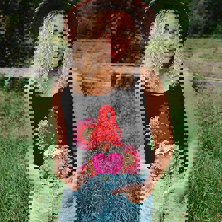 Happy Valentine's Day Gnome With Leopard Sunflower Valentine Women Tank Top Gifts for Her