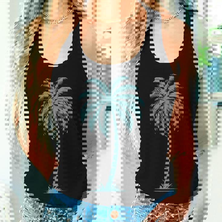 Hawaiian Beach Summer Tropical Vacation Palm Tree Women Tank Top Gifts for Her