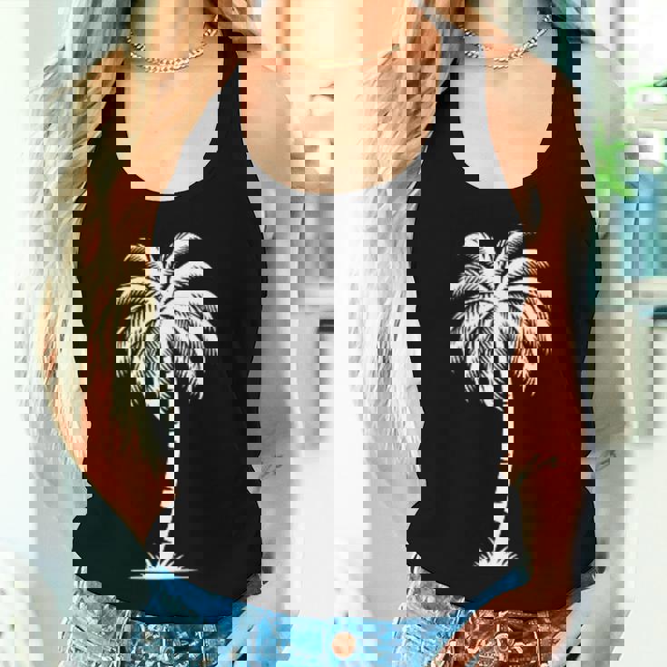 Hawaiian Beach Summer Vacation Palm Tree Women Tank Top Gifts for Her