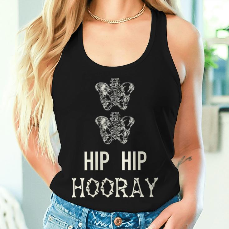 Hip Hip Hooray Bone Pun Skeleton Dad Joke Fathers Day Women Tank Top Gifts for Her