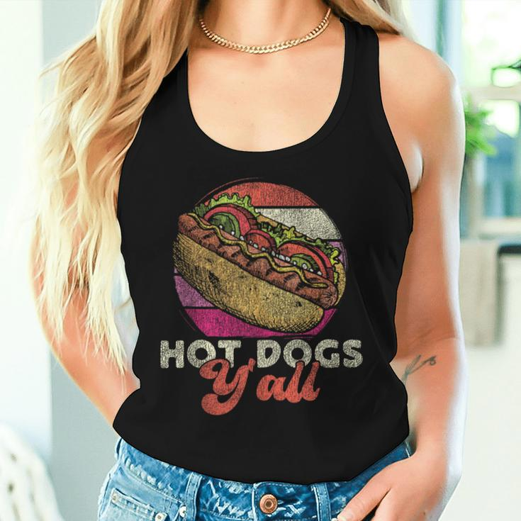 Hot Dog Adult Girl Vintage Hot Dogs Y'all Women Tank Top Gifts for Her