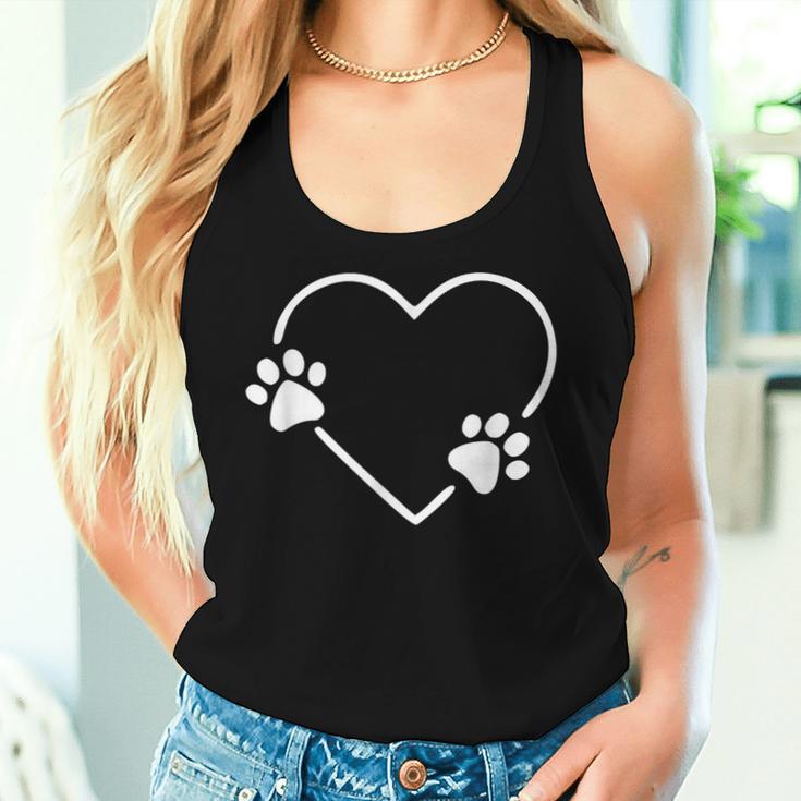 Hund Mutter Mama Mutter Besitzer Hund Pfote Herz Tank Top Frauen Geschenke für Sie