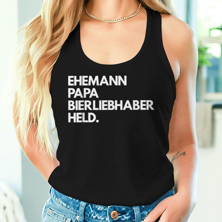 Husband Papa Beer Lover Hero Beer Drinking Party S Tank Top Frauen Geschenke für Sie