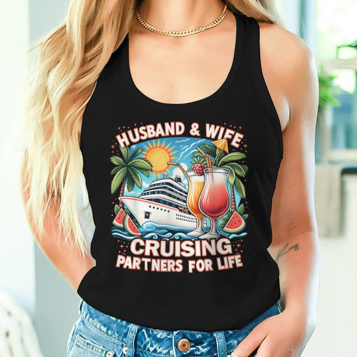 Husband And Wife Cruising Partners For Life Honeymoon Cruise Women Tank Top Gifts for Her