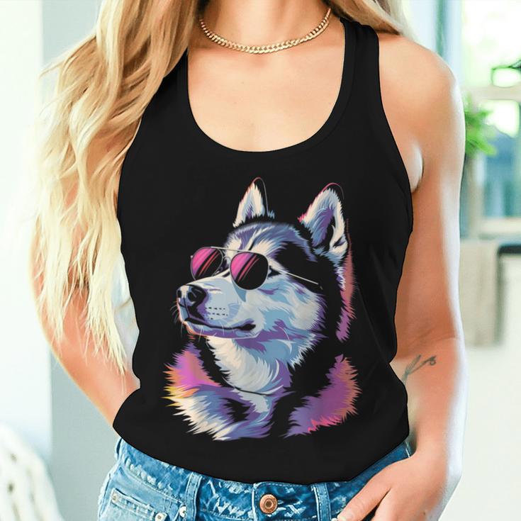 Husky Sonnenbrille Lustig Hund Mama Sibirisch Husky Papa Tank Top Frauen Geschenke für Sie