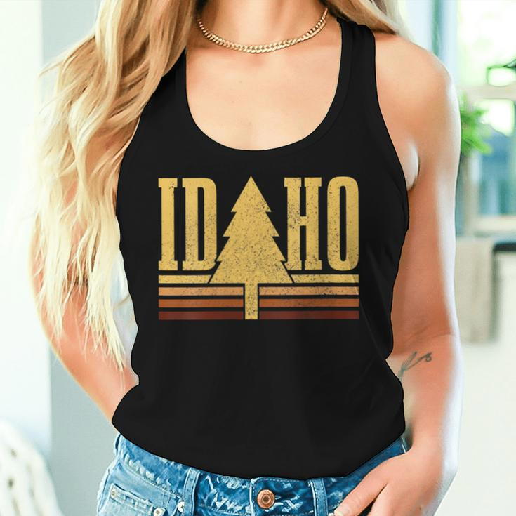 Idaho Vintage Tree State Pride Camping Hiking Idaho Women Tank Top Gifts for Her