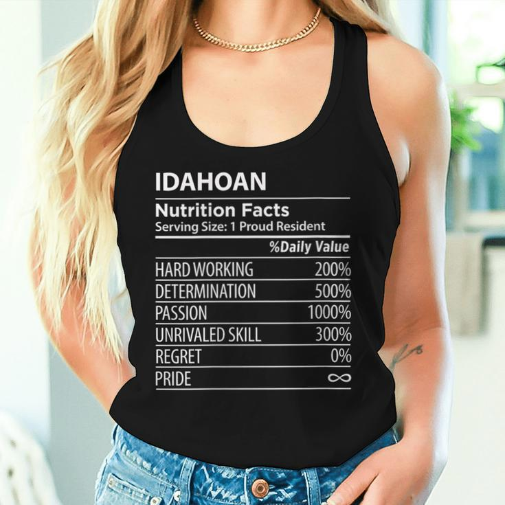 Idahoan Nutrition Facts Idaho Pride Women Tank Top Gifts for Her