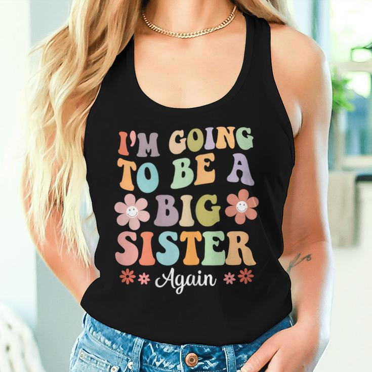 I'm Going To Be A Big Sister Again Floral For Girls Women Tank Top Gifts for Her