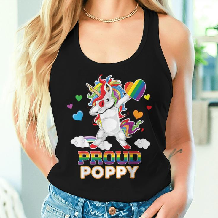 I'm A Proud Lgbt Gay Poppy Pride Dabbing Unicorn Rainbow Les Women Tank Top Gifts for Her