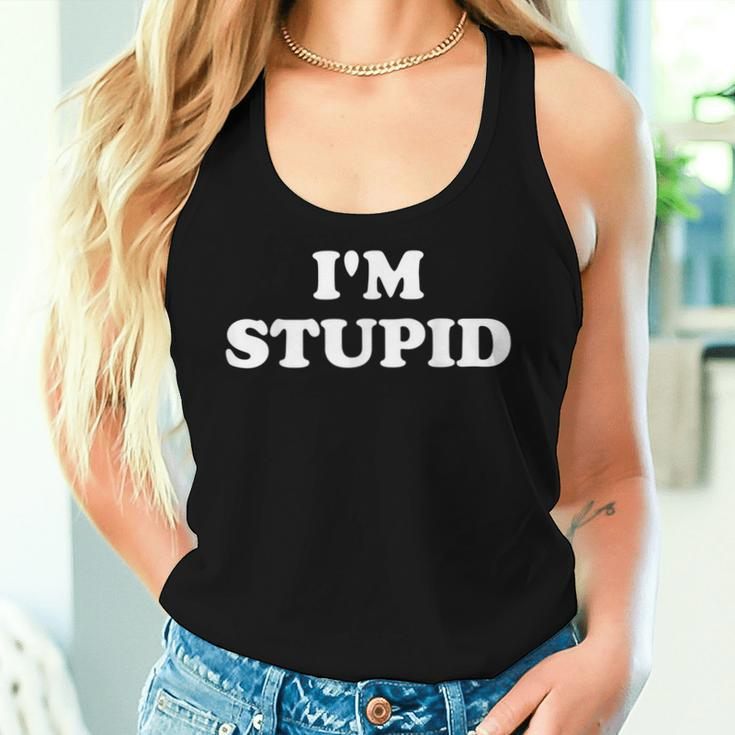 I'm With Stupid Matching Couples Sarcastic Women Tank Top Gifts for Her
