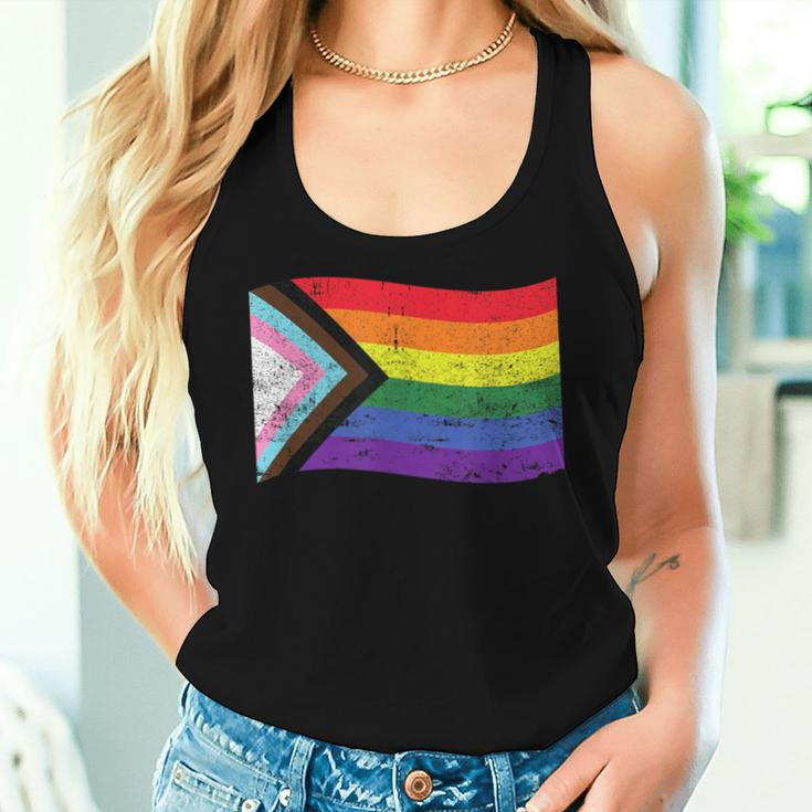 Inclusive Progress Pride Flag Gay Pride Lgbtq Rainbow Flag Women Tank Top Gifts for Her