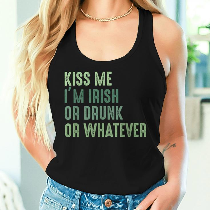Irish St Patrick's Day Kiss Me I'm Irish Drunk Or Whatever Women Tank Top Gifts for Her