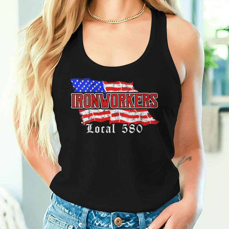 Ironworkers Local 580 Nyc American Flag Patriotic Women Tank Top Gifts for Her