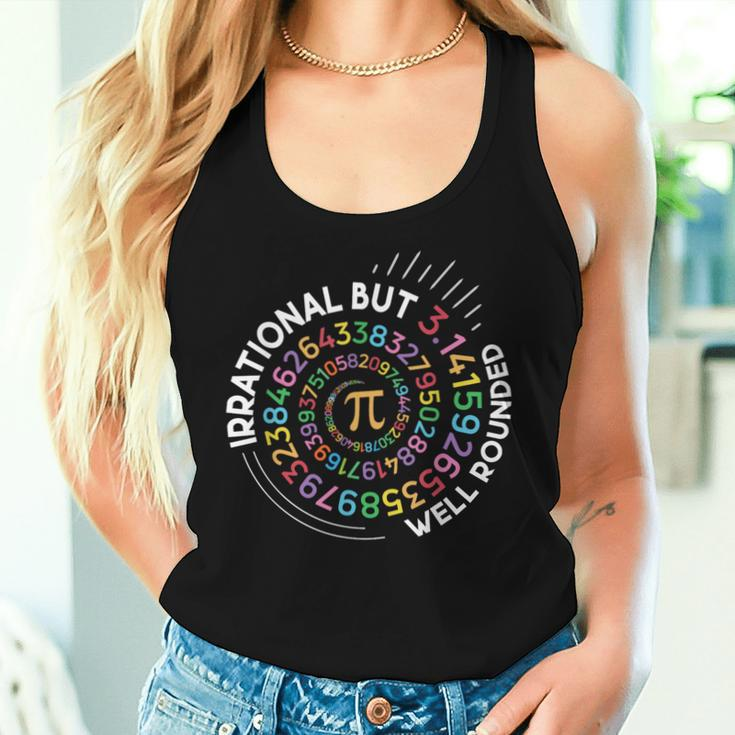 Irrational But Well Rounded Pi Day Math Teacher Student Geek Women Tank Top Gifts for Her